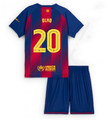 Barcelona Dani Olmo #20 Domácí dres komplet pro Děti 2025-26 Krátkým Rukávem (+ Krátké kalhoty)