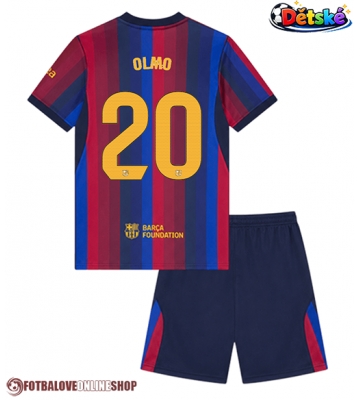 Barcelona Dani Olmo #20 Domácí dres komplet pro Děti 2026-27 Krátkým Rukávem (+ Krátké kalhoty)