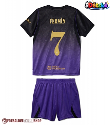 Barcelona Fermin Lopez #7 Venkovní dres komplet pro Děti 2026-27 Krátkým Rukávem (+ Krátké kalhoty)