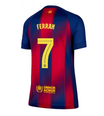 Barcelona Ferran Torres #7 Domácí Dres pro Dámy 2025-26 Krátkým Rukávem