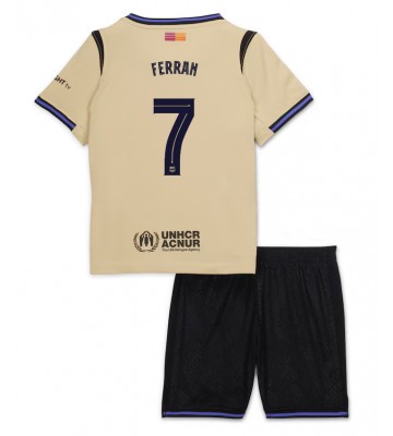 Barcelona Ferran Torres #7 Venkovní dres komplet pro Děti 2025-26 Krátkým Rukávem (+ Krátké kalhoty)