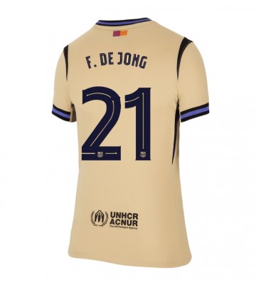 Barcelona Frenkie de Jong #21 Venkovní Dres pro Dámy 2025-26 Krátkým Rukávem