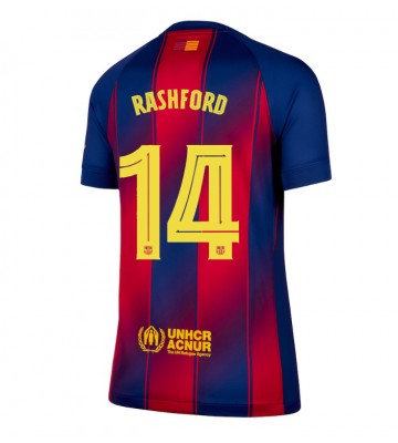 Barcelona Marcus Rashford #14 Domácí Dres pro Dámy 2025-26 Krátkým Rukávem