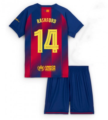 Barcelona Marcus Rashford #14 Domácí dres komplet pro Děti 2025-26 Krátkým Rukávem (+ Krátké kalhoty)