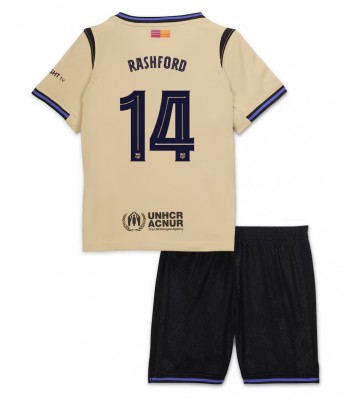 Barcelona Marcus Rashford #14 Venkovní dres komplet pro Děti 2025-26 Krátkým Rukávem (+ Krátké kalhoty)