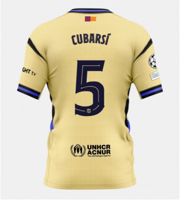 Barcelona Pau Cubarsi #5 Venkovní Dres 2025-26 Krátkým Rukávem