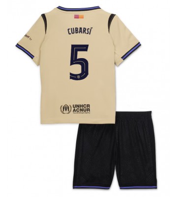 Barcelona Pau Cubarsi #5 Venkovní dres komplet pro Děti 2025-26 Krátkým Rukávem (+ Krátké kalhoty)