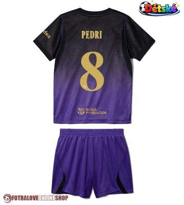 Barcelona Pedri Gonzalez #8 Venkovní dres komplet pro Děti 2026-27 Krátkým Rukávem (+ Krátké kalhoty)
