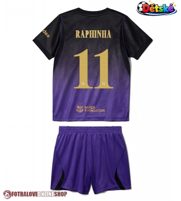 Barcelona Raphinha Belloli #11 Venkovní dres komplet pro Děti 2026-27 Krátkým Rukávem (+ Krátké kalhoty)