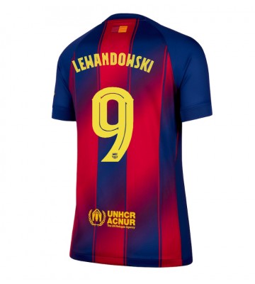Barcelona Robert Lewandowski #9 Domácí Dres pro Dámy 2025-26 Krátkým Rukávem