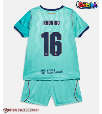 Barcelona Rodri Hernandez #16 Alternativní dres komplet pro Děti 2026-27 Krátkým Rukávem (+ Krátké kalhoty)