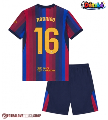 Barcelona Rodri Hernandez #16 Domácí dres komplet pro Děti 2026-27 Krátkým Rukávem (+ Krátké kalhoty)