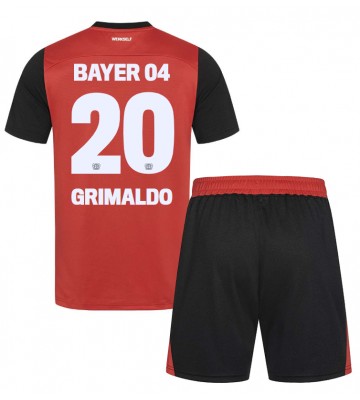 Bayer Leverkusen Alejandro Grimaldo #20 Domácí dres komplet pro Děti 2024-25 Krátkým Rukávem (+ Krátké kalhoty)