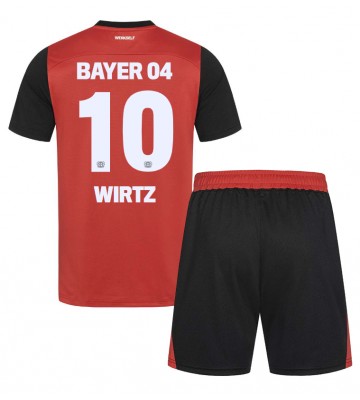 Bayer Leverkusen Florian Wirtz #10 Domácí dres komplet pro Děti 2024-25 Krátkým Rukávem (+ Krátké kalhoty)