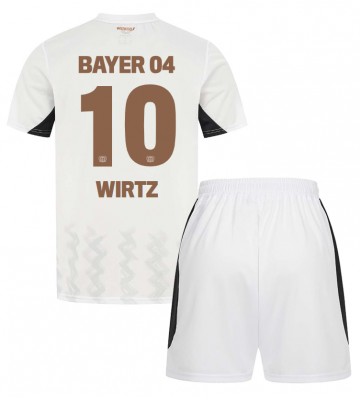 Bayer Leverkusen Florian Wirtz #10 Venkovní dres komplet pro Děti 2024-25 Krátkým Rukávem (+ Krátké kalhoty)