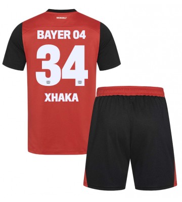 Bayer Leverkusen Granit Xhaka #34 Domácí dres komplet pro Děti 2024-25 Krátkým Rukávem (+ Krátké kalhoty)