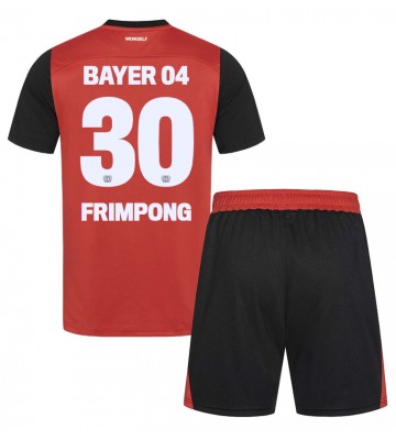 Bayer Leverkusen Jeremie Frimpong #30 Domácí dres komplet pro Děti 2024-25 Krátkým Rukávem (+ Krátké kalhoty)