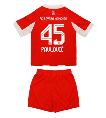 Bayern Munich Aleksandar Pavlovic #45 Domácí dres komplet pro Děti 2025-26 Krátkým Rukávem (+ Krátké kalhoty)