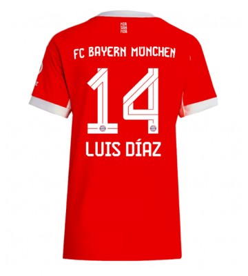 Bayern Munich Luis Diaz #14 Domácí Dres pro Dámy 2025-26 Krátkým Rukávem Bayern Munich Luis Diaz #14 Domácí Dres pro Dámy 2025-26 Krátkým Rukávem