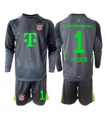Bayern Munich Manuel Neuer #1 Brankář Venkovní dres komplet pro Děti 2025-26 Dlouhým Rukávem (+ Krátké kalhoty)