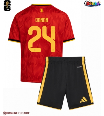 Belgie Amadou Onana #24 Domácí dres komplet pro Děti MS 2026 Krátkým Rukávem (+ Krátké kalhoty)