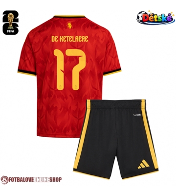 Belgie Charles De Ketelaere #17 Domácí dres komplet pro Děti MS 2026 Krátkým Rukávem (+ Krátké kalhoty)