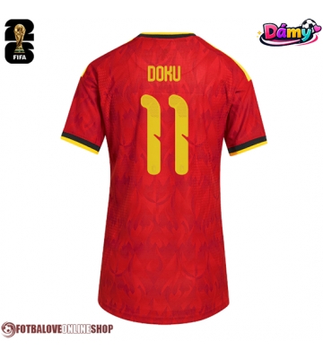Belgie Jeremy Doku #11 Domácí Dres pro Dámy MS 2026 Krátkým Rukávem