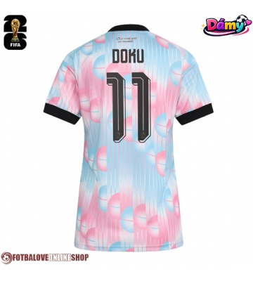 Belgie Jeremy Doku #11 Venkovní Dres pro Dámy MS 2026 Krátkým Rukávem