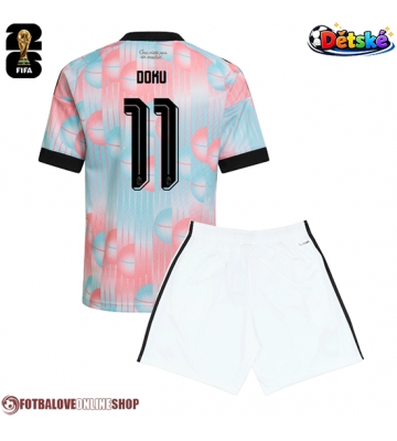 Belgie Jeremy Doku #11 Venkovní dres komplet pro Děti MS 2026 Krátkým Rukávem (+ Krátké kalhoty)