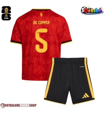 Belgie Maxim De Cuyper #5 Domácí dres komplet pro Děti MS 2026 Krátkým Rukávem (+ Krátké kalhoty)