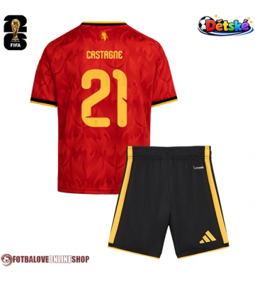 Belgie Timothy Castagne #21 Domácí dres komplet pro Děti MS 2026 Krátkým Rukávem (+ Krátké kalhoty)