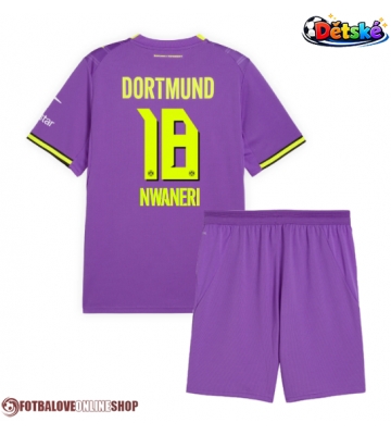 Borussia Dortmund Ethan Nwaneri #18 Alternativní dres komplet pro Děti 2026-27 Krátkým Rukávem (+ Krátké kalhoty)