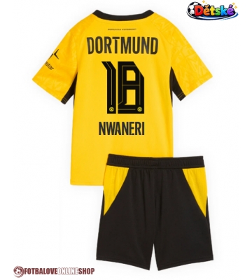 Borussia Dortmund Ethan Nwaneri #18 Domácí dres komplet pro Děti 2026-27 Krátkým Rukávem (+ Krátké kalhoty)
