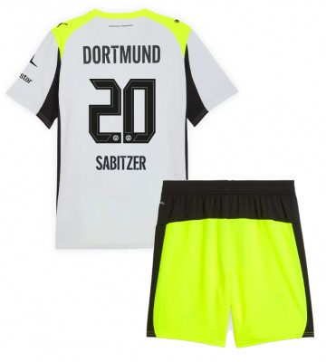 Borussia Dortmund Marcel Sabitzer #20 Venkovní dres komplet pro Děti 2025-26 Krátkým Rukávem (+ Krátké kalhoty)