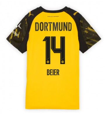 Borussia Dortmund Maximilian Beier #14 Domácí Dres pro Dámy 2025-26 Krátkým Rukávem Borussia Dortmund Maximilian Beier #14 Domácí Dres pro Dámy 2025-26 Krátkým Rukávem