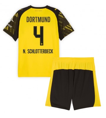 Borussia Dortmund Nico Schlotterbeck #4 Domácí dres komplet pro Děti 2025-26 Krátkým Rukávem (+ Krátké kalhoty)