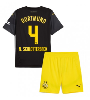 Borussia Dortmund Nico Schlotterbeck #4 Venkovní dres komplet pro Děti 2024-25 Krátkým Rukávem (+ Krátké kalhoty)