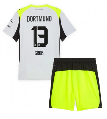 Borussia Dortmund Pascal Gross #13 Venkovní dres komplet pro Děti 2025-26 Krátkým Rukávem (+ Krátké kalhoty)
