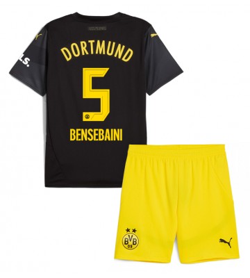 Borussia Dortmund Ramy Bensebaini #5 Venkovní dres komplet pro Děti 2024-25 Krátkým Rukávem (+ Krátké kalhoty)