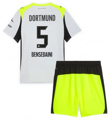 Borussia Dortmund Ramy Bensebaini #5 Venkovní dres komplet pro Děti 2025-26 Krátkým Rukávem (+ Krátké kalhoty)