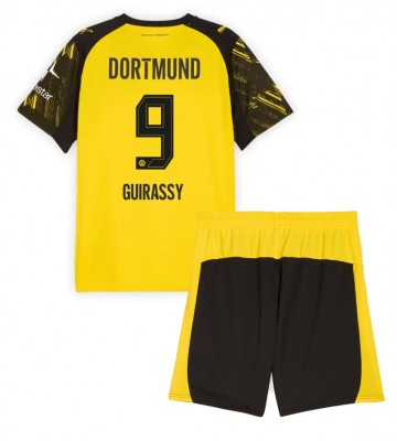 Borussia Dortmund Serhou Guirassy #9 Domácí dres komplet pro Děti 2025-26 Krátkým Rukávem (+ Krátké kalhoty)