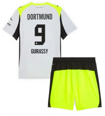 Borussia Dortmund Serhou Guirassy #9 Venkovní dres komplet pro Děti 2025-26 Krátkým Rukávem (+ Krátké kalhoty)