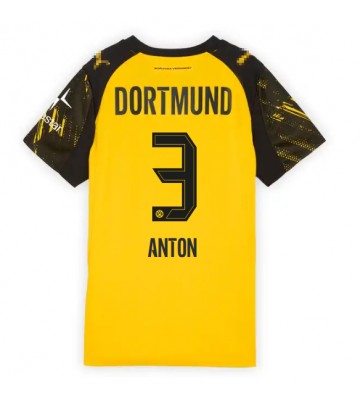 Borussia Dortmund Waldemar Anton #3 Domácí Dres pro Dámy 2025-26 Krátkým Rukávem Borussia Dortmund Waldemar Anton #3 Domácí Dres pro Dámy 2025-26 Krátkým Rukávem