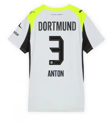 Borussia Dortmund Waldemar Anton #3 Venkovní Dres pro Dámy 2025-26 Krátkým Rukávem Borussia Dortmund Waldemar Anton #3 Venkovní Dres pro Dámy 2025-26 Krátkým Rukávem