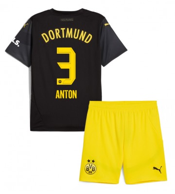Borussia Dortmund Waldemar Anton #3 Venkovní dres komplet pro Děti 2024-25 Krátkým Rukávem (+ Krátké kalhoty)