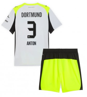 Borussia Dortmund Waldemar Anton #3 Venkovní dres komplet pro Děti 2025-26 Krátkým Rukávem (+ Krátké kalhoty)
