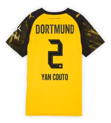 Borussia Dortmund Yan Couto #2 Domácí Dres pro Dámy 2025-26 Krátkým Rukávem Borussia Dortmund Yan Couto #2 Domácí Dres pro Dámy 2025-26 Krátkým Rukávem