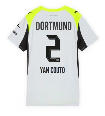 Borussia Dortmund Yan Couto #2 Venkovní Dres pro Dámy 2025-26 Krátkým Rukávem Borussia Dortmund Yan Couto #2 Venkovní Dres pro Dámy 2025-26 Krátkým Rukávem