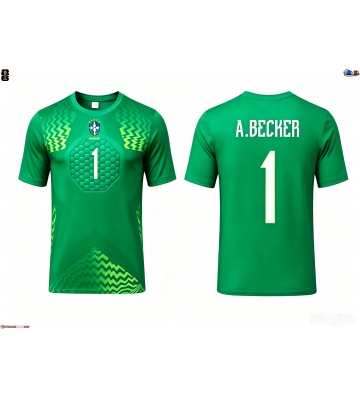 Brazílie Alisson Becker #1 Brankář Venkovní Dres MS 2026 Krátkým Rukávem