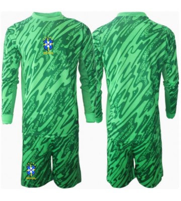 Brazílie Brankář Domácí dres komplet pro Děti Copa America 2024 Dlouhým Rukávem (+ Krátké kalhoty)